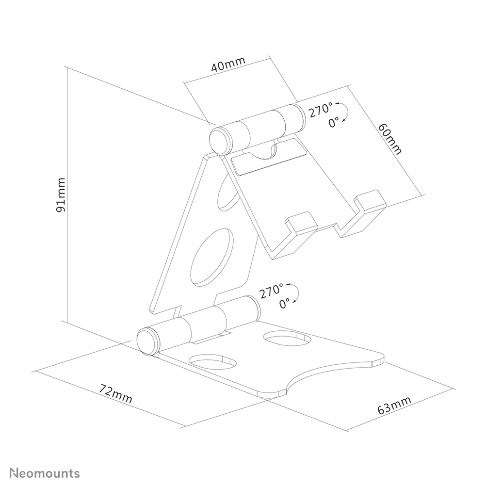 Neomounts DS10-150SL1 Telefoonstandaard tot 4.7" - opvouwbaar - universeel